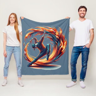Breakdance Street Fire With Urban Energy  Fleece Blanket