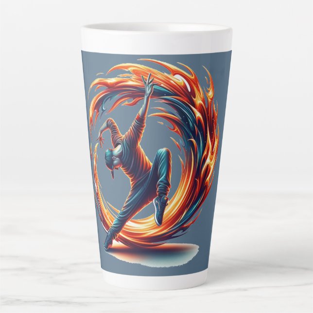 Breakdance Street Fire With Urban Energy  Latte Mug (Front)