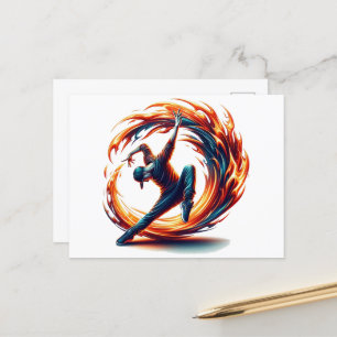 Breakdance Street Fire With Urban Energy Postcard