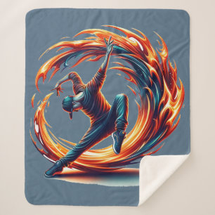 Breakdance Street Fire With Urban Energy  Sherpa Blanket