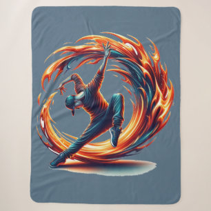 Breakdance Street Fire With Urban Energy Sherpa Blanket