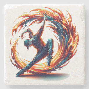 Breakdance Street Fire With Urban Energy Stone Coaster