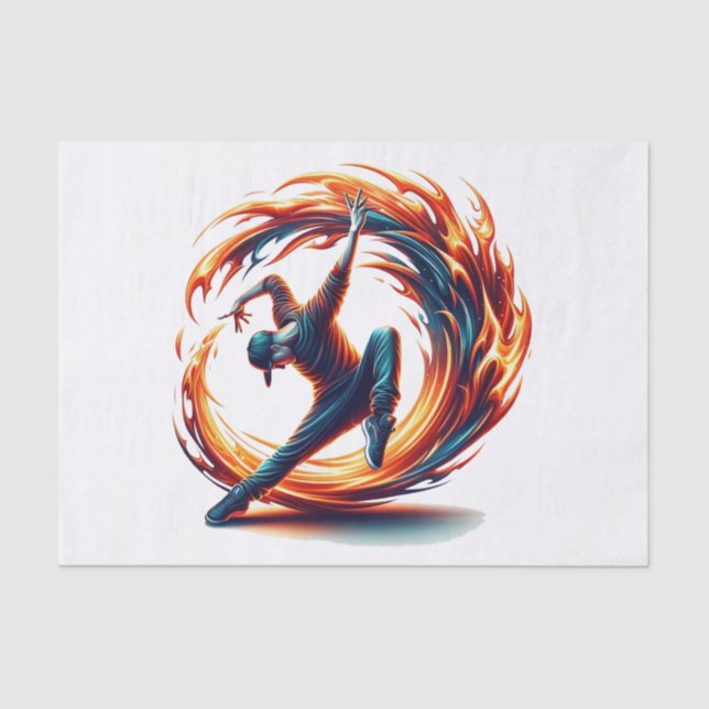 Breakdance Street Fire With Urban Energy  Tissue Paper (Front)