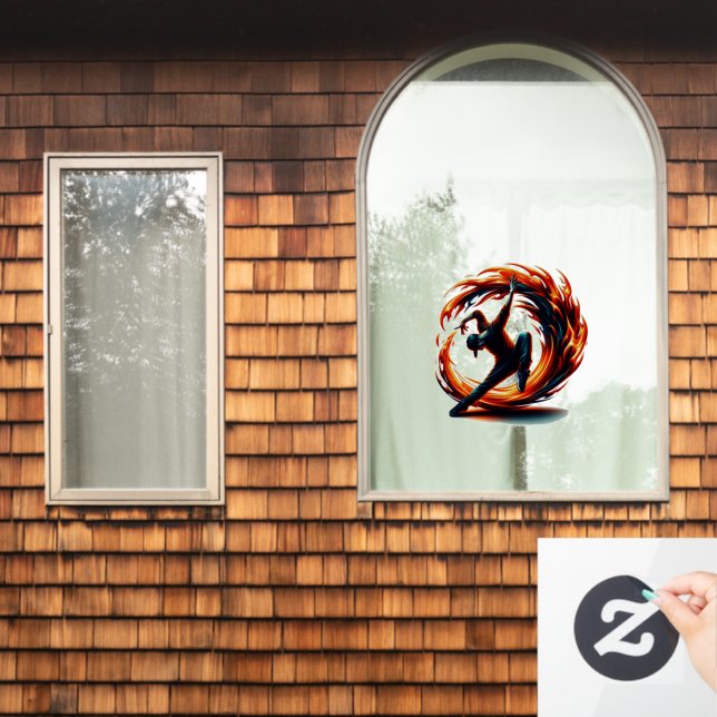 Breakdance Street Fire With Urban Energy  Window Cling (Home Window)