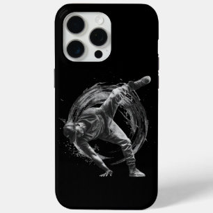 Breakdance Urban Style Monochrome Motion Art iPhone 15 Pro Max Case
