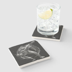 Breakdance Urban Style Monochrome Motion Art Stone Coaster