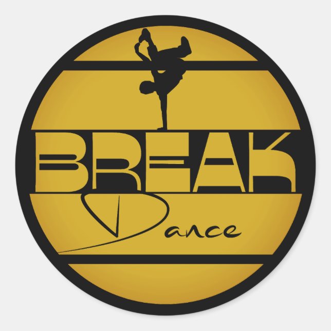Breakdancer Break dance yellow Classic Round Sticker (Front)