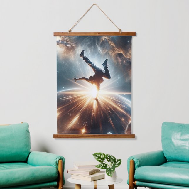 Breakdancer in action, Ai, Action in the Galaxy Hanging Tapestry (Living Room)