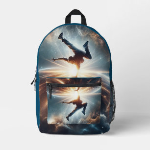 Breakdancer in action, Ai, Action in the Galaxy Printed Backpack