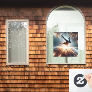 Breakdancer in action, Ai, Action in the Galaxy Window Cling