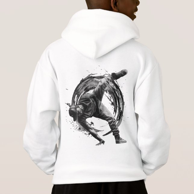 Breakdancer in action, in ink splatter style (Back)