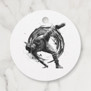 Breakdancer in action, in ink splatter style favour tags