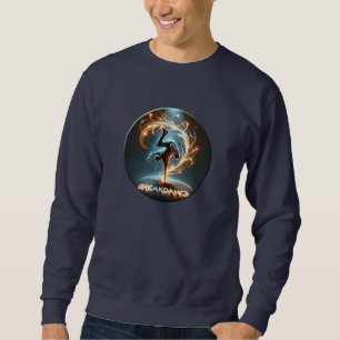 Breakdancer in Neon Swirl Spotlight Dynamic Urban Sweatshirt