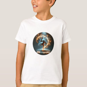 Breakdancer in Neon Swirl Spotlight  Dynamic Urban T-Shirt