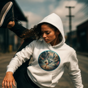 Breakdancer Women in action New York silhouette Hoodie
