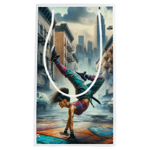 Breakdancer Women in action New York silhouette Small Gift Bag