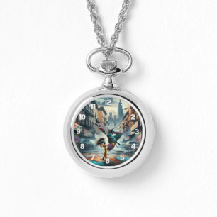 Breakdancer Women in action New York silhouette Watch