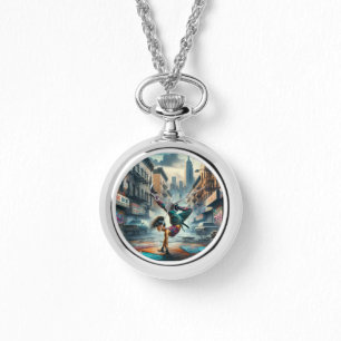 Breakdancer Women in action New York silhouette Watch