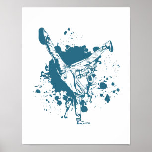 Breakdancing Air Freeze Hip Hop und Funk Poster