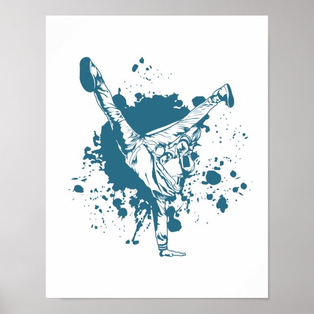 Breakdancing Air Freeze Hip Hop und Funk Poster (Front)