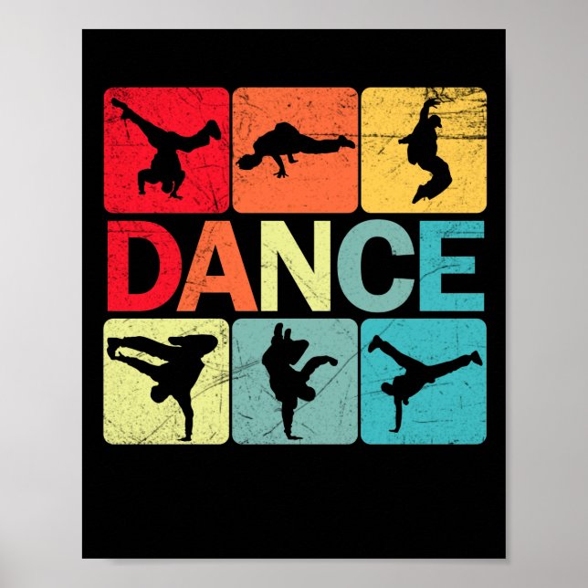 Breakdancing B-Boy Dance Tshirt Breakdance Dancer Poster (Front)