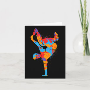 Breakdancing Colourful Street Dancing Boys Men Bre Card