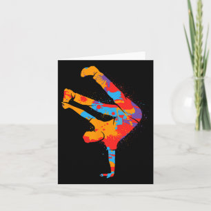 Breakdancing Colourful Street Dancing Men Boys Bre Card