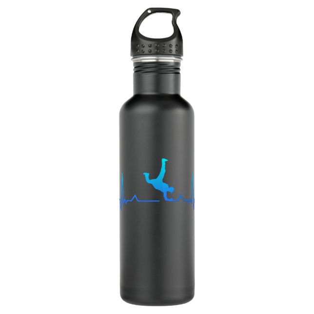Breakdancing Heartbeat Gift Dancer Boys 710 Ml Water Bottle (Front)