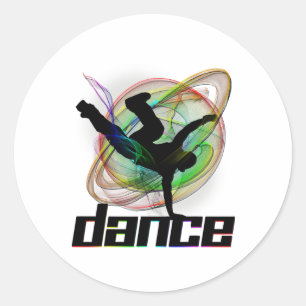 Breakdancing Street Dance Fast Movement Dancing Gi Classic Round Sticker