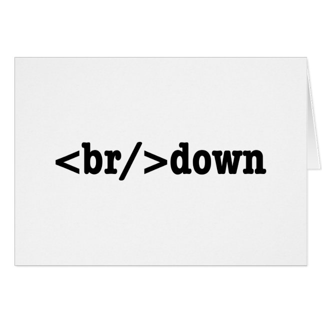 breakdown HTML Code Greeting Card (Front Horizontal)