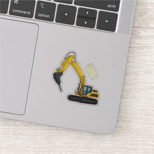 Breaker excavator cartoon illustration