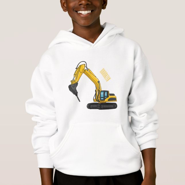 Breaker excavator cartoon illustration (Front)