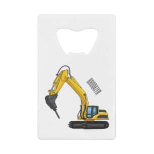 Breaker excavator cartoon illustration