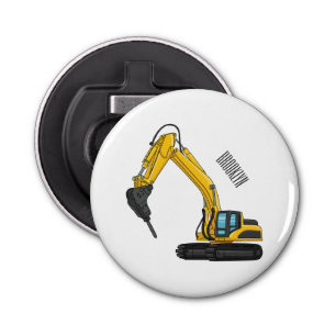 Breaker excavator cartoon illustration bottle opener