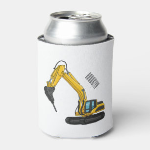 Breaker excavator cartoon illustration can cooler