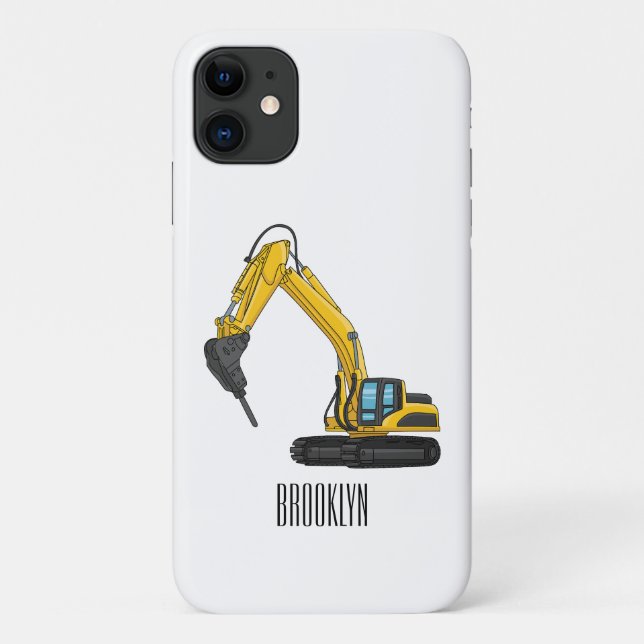 Breaker excavator cartoon illustration Case-Mate iPhone case (Back)