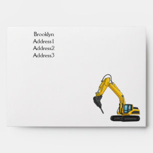 Breaker excavator cartoon illustration envelope