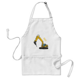 Breaker excavator cartoon illustration standard apron
