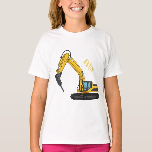 Breaker excavator cartoon illustration T-Shirt (Front)
