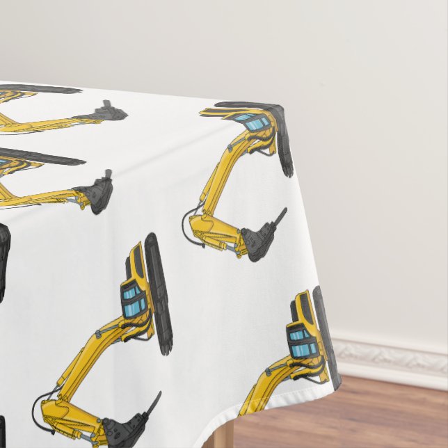 Breaker excavator cartoon illustration  tablecloth (In Situ)