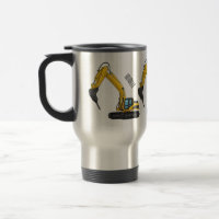 Breaker excavator cartoon illustration