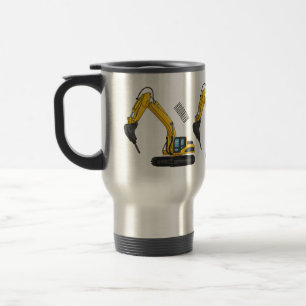 Breaker excavator cartoon illustration travel mug