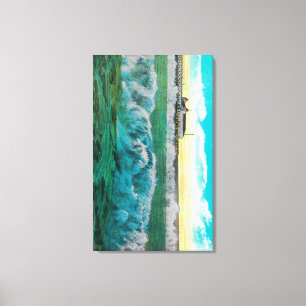 Breakers at Long Beach, California Canvas Print