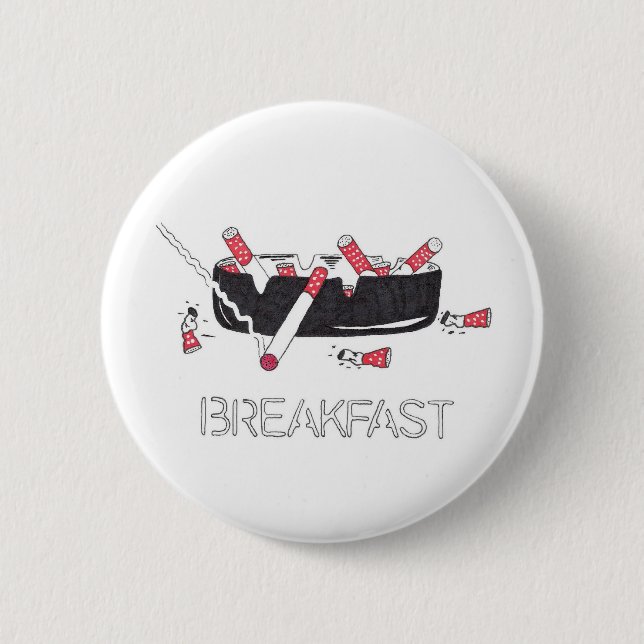 "Breakfast" 6 Cm Round Badge (Front)