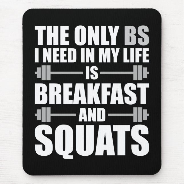 Breakfast and Squats - Bodybuilding Workout Mouse Mat (Front)
