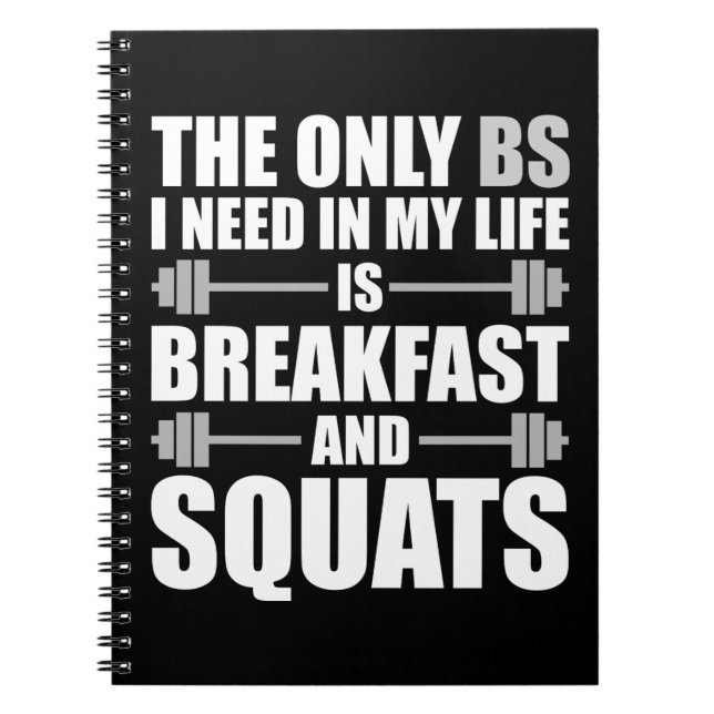 Breakfast and Squats - Bodybuilding Workout Notebook (Front)