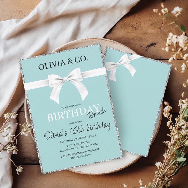 Breakfast at Tiffany's Birthday brunch invitation (Creator Uploaded)