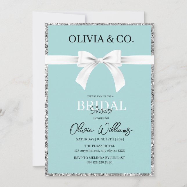 Breakfast at Tiffany's Bridal shower invitation (Front)