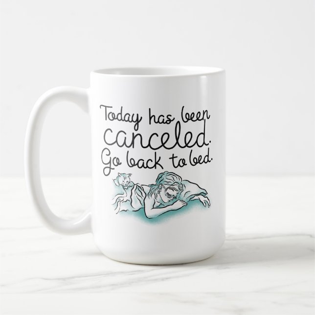 Breakfast at Tiffanys Go Back to Bed Coffee Mug (Left)