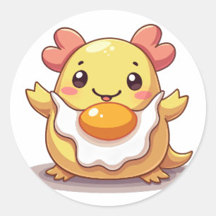 Breakfast Axolotl Classic Round Sticker